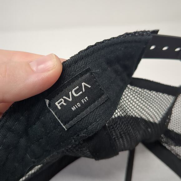 RVCA Present Future Past Snapback Trucker Hat Black OS Adjustable Mesh Back - Picture 9 of 9